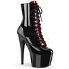 Pleaser - ADORE1020FH Plateau Laarzen, Paaldans schoenen - Paaldans schoenen - Zwart/Rood Product image
